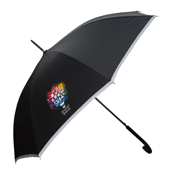 R07951.02 - Parasol z taśmą odblaskową Refu, czarny