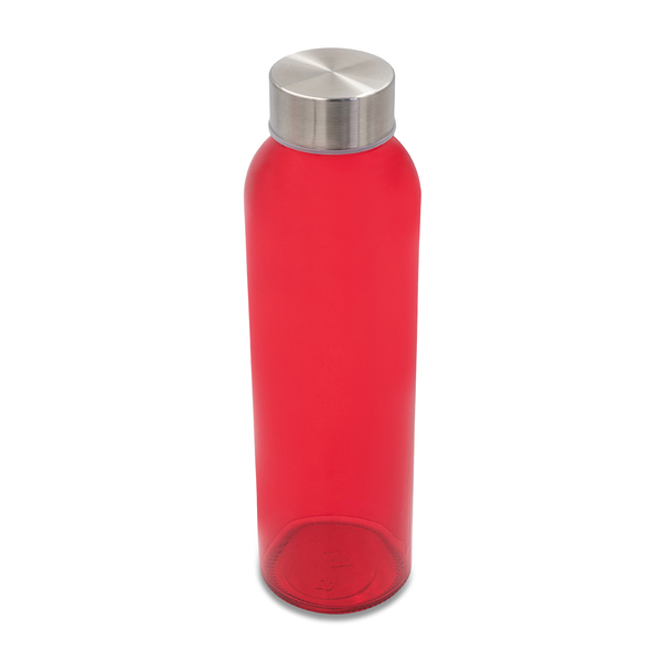 R08176.08 - Kolorowa, szklana butelka Aqua Kuba 500 ml, czerwony
