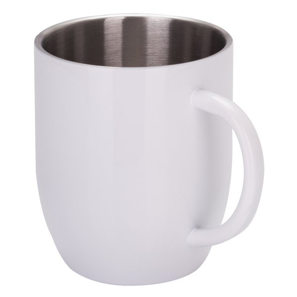 R08199.06 - Kubek stalowy Day Alis z powłoką sublimacyjną 350 ml, biały