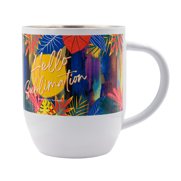 R08199.06 - Kubek stalowy Day Alis z powłoką sublimacyjną 350 ml, biały