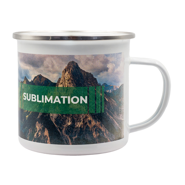 R08200.06 - Kubek emaliowany z powłoką sublimacyjną Odis 500 ml, biały