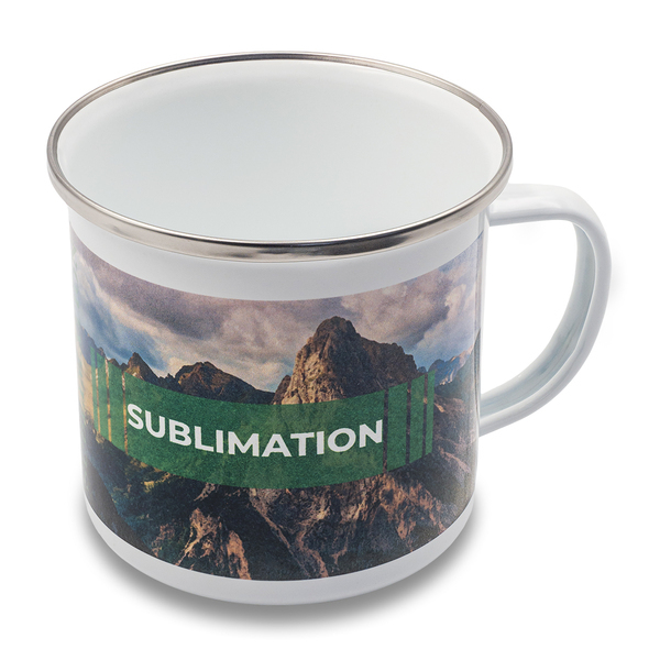 R08200.06 - Kubek emaliowany z powłoką sublimacyjną Odis 500 ml, biały
