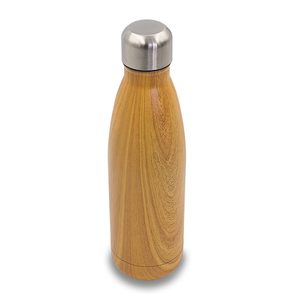 R08205.10 - Butelka termiczna Woody 500 ml, brązowy