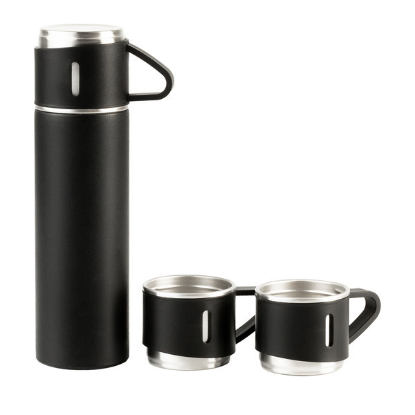 R08217.02 - Termos z kubkami Attu 500 ml, czarny