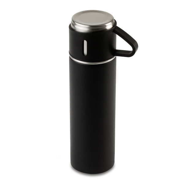 R08217.02 - Termos z kubkami Attu 500 ml, czarny