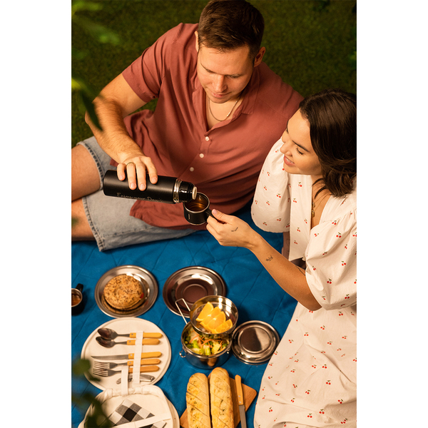 R08217.02.O - Termos z kubkami Attu 500 ml, czarny 