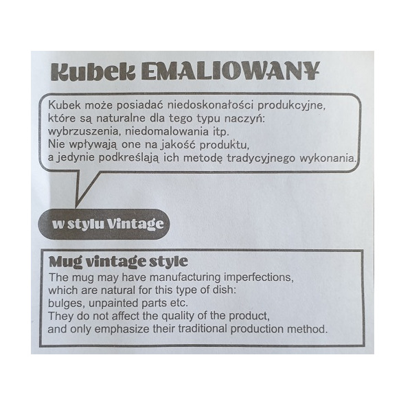 R08231.08 - Kubek emaliowany Oldschool 500 ml, czerwony
