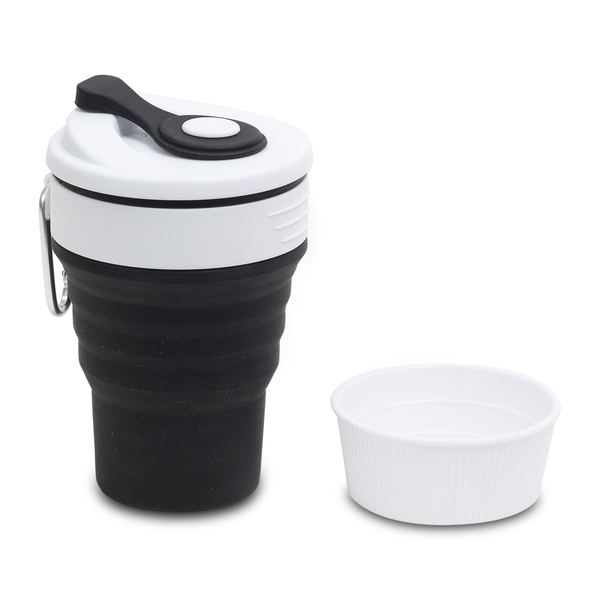 R08258.02 - Kubek silikonowy Flexi 350 ml, czarny