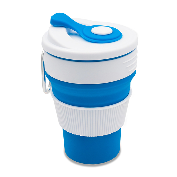 R08258.04 - Kubek silikonowy Flexi 350 ml, niebieski