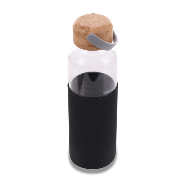 R08272.02 - Szklana butelka Refresh 560 ml, czarny