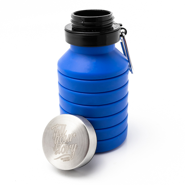 R08436.04 - Składany bidon sportowy Makalu 550 ml, niebieski