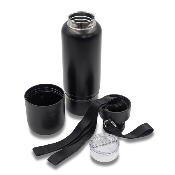 R08437.02 - Wielofunkcyjna butelka termiczna Multina 500 ml, czarny
