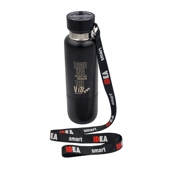 R08437.02 - Wielofunkcyjna butelka termiczna Multina 500 ml, czarny