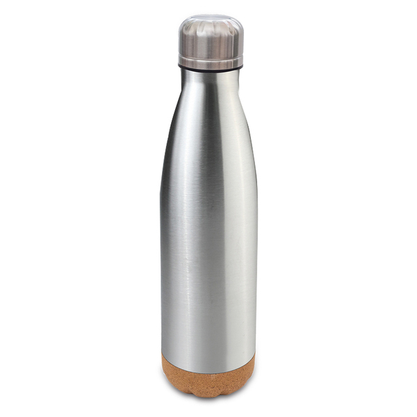 R08445.01 - Butelka termiczna z korkowym spodem Jowi 500 ml, srebrny