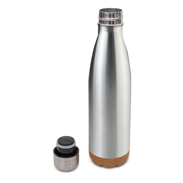 R08445.01 - Butelka termiczna z korkowym spodem Jowi 500 ml, srebrny
