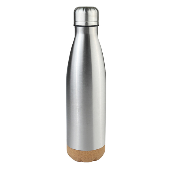 R08445.01 - Butelka termiczna z korkowym spodem Jowi 500 ml, srebrny