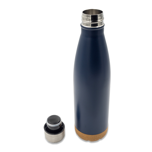 R08445.42 - Butelka termiczna z korkowym spodem Jowi 500 ml, granatowy