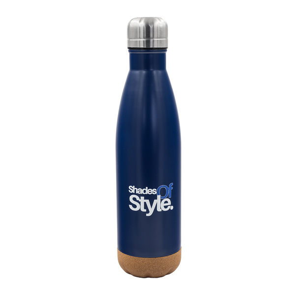 R08445.42 - Butelka termiczna z korkowym spodem Jowi 500 ml, granatowy