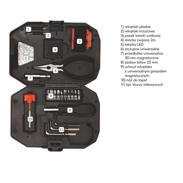R17539.02 - Zestaw narzędzi Smart DIY, czarny/czerwony