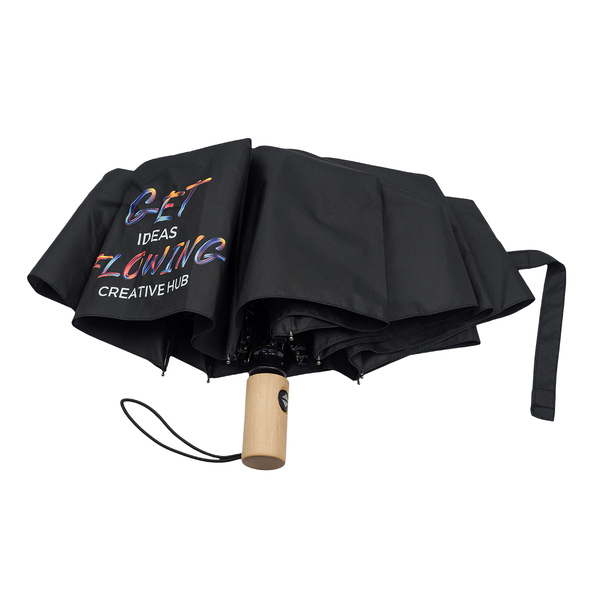 R17953.02 - Parasol z drewnianą rączką Granton, czarny