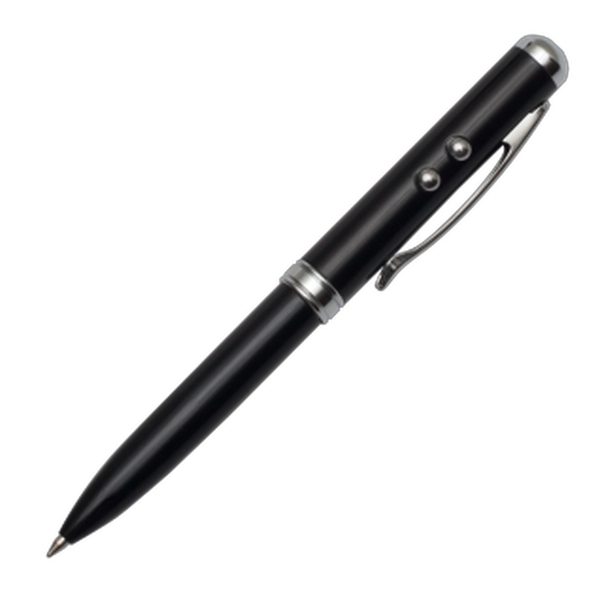 R35423.02 - Długopis ze wskaźnikiem laserowym Supreme – 4 w 1, czarny