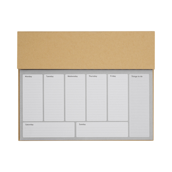 R64022.10 - Planner biurkowy Melle, brązowy