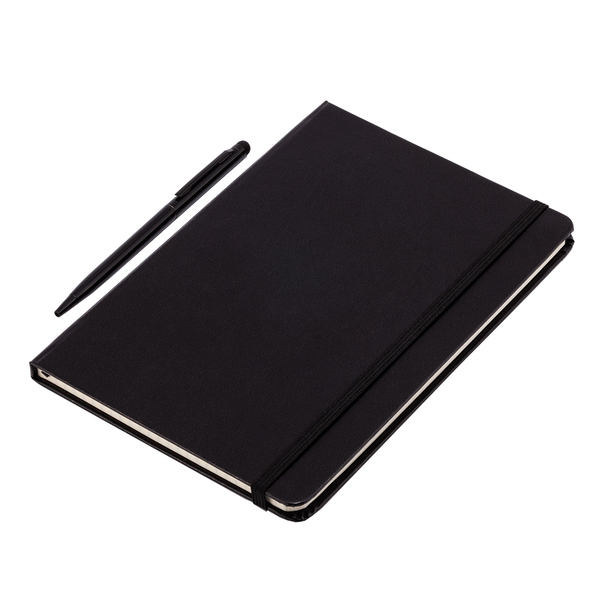 R64214.02 - Zestaw notes z długopisem Abrantes, czarny