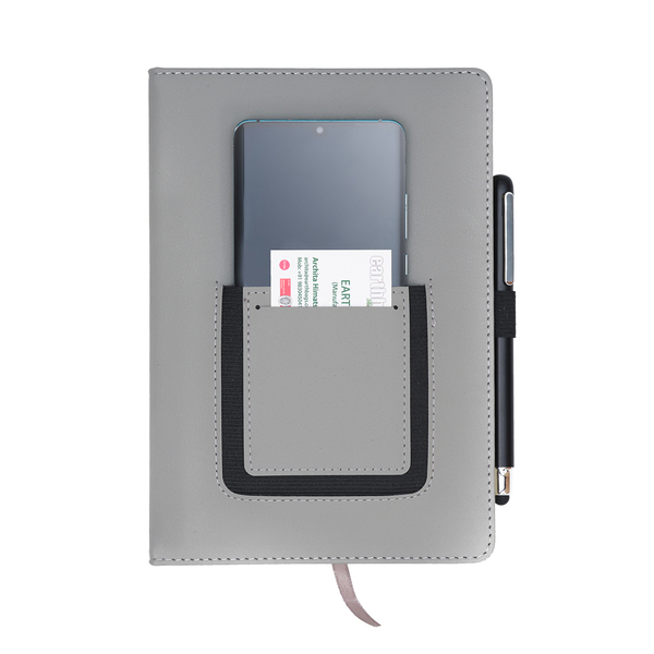 R64248.21 - Notes z kieszonką na telefon Eibar, szary
