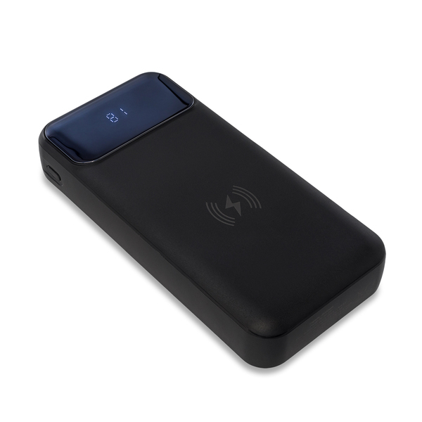 R64385.02 - Power bank 20000 mAh z ładowarką indukcyjną Supremi, czarny