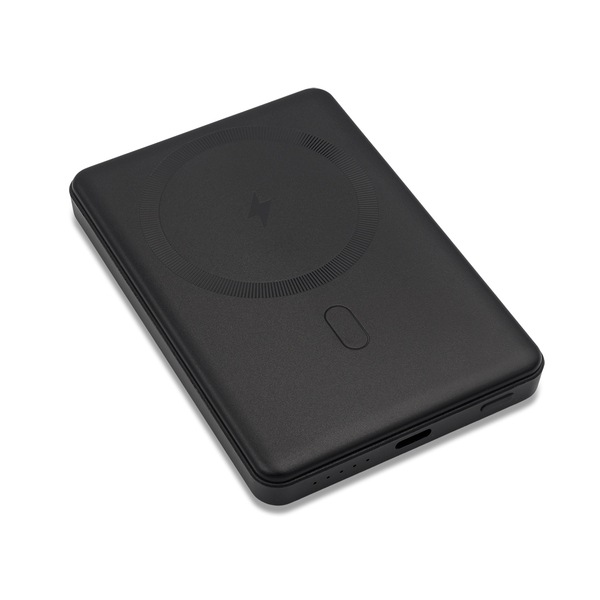 R64386.02 - Magnetyczny bezprzewodowy power bank 5000 mAh Yuki, czarny
