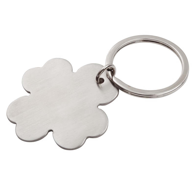 R73191 - Brelok metalowy 4-leaf clover, srebrny