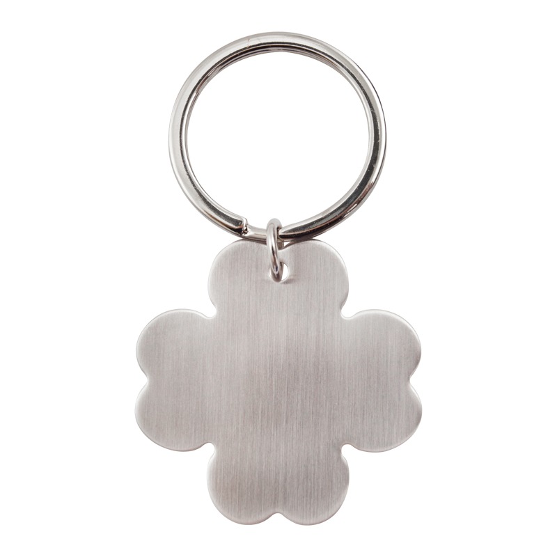 R73191 - Brelok metalowy 4-leaf clover, srebrny