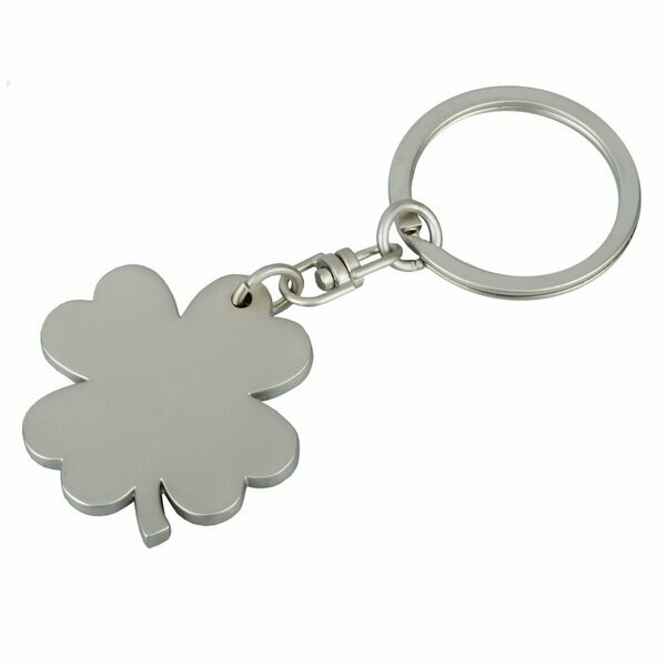 R73216 - Brelok metalowy Clover, srebrny