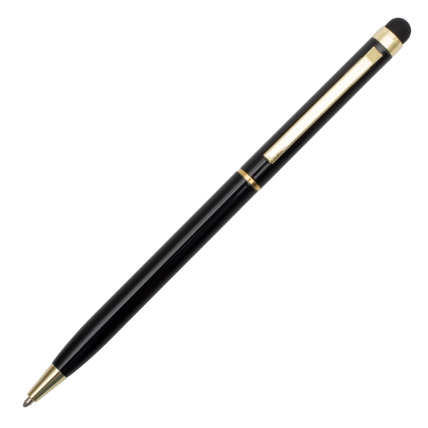 R73409.02 - Długopis aluminiowy Touch Tip Gold, czarny