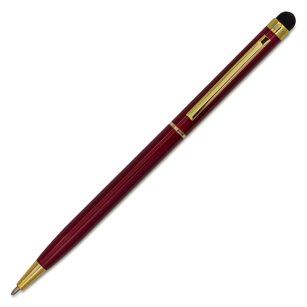 R73409.82 - Długopis aluminiowy Touch Tip Gold, bordowy