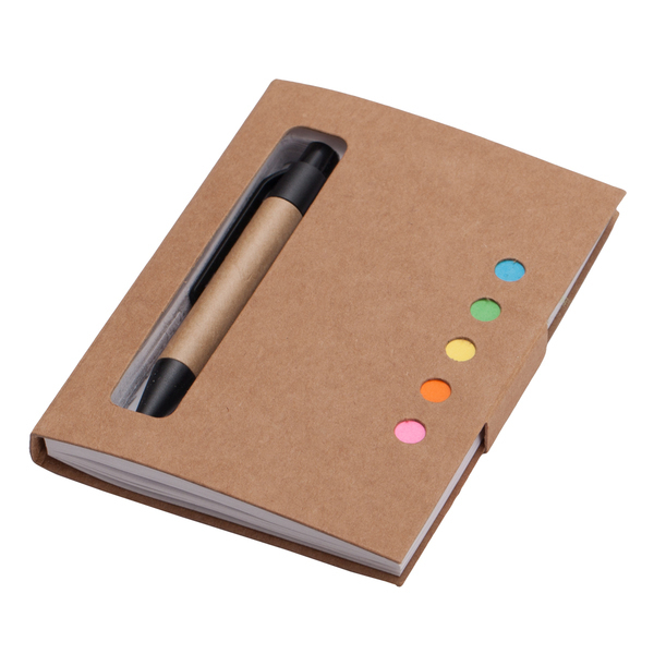R73667.13 - Notes 80x110/100k gładki Mini z długopisem, beżowy
