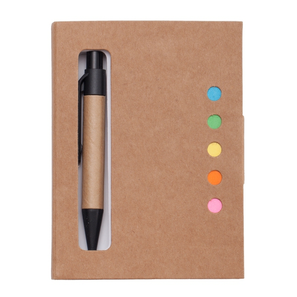 R73667.13 - Notes 80x110/100k gładki Mini z długopisem, beżowy
