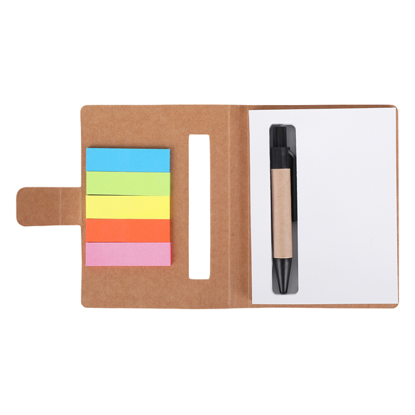 R73667.13 - Notes 80x110/100k gładki Mini z długopisem, beżowy