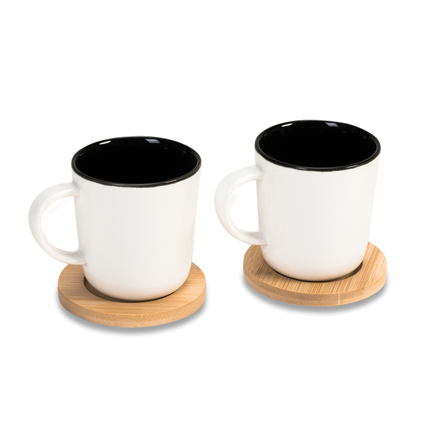 R85312.06 - Zestaw 2 ceramicznych kubków Kerala, biały