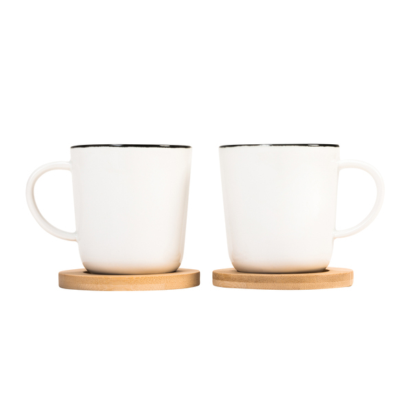R85312.06 - Zestaw 2 ceramicznych kubków Kerala, biały