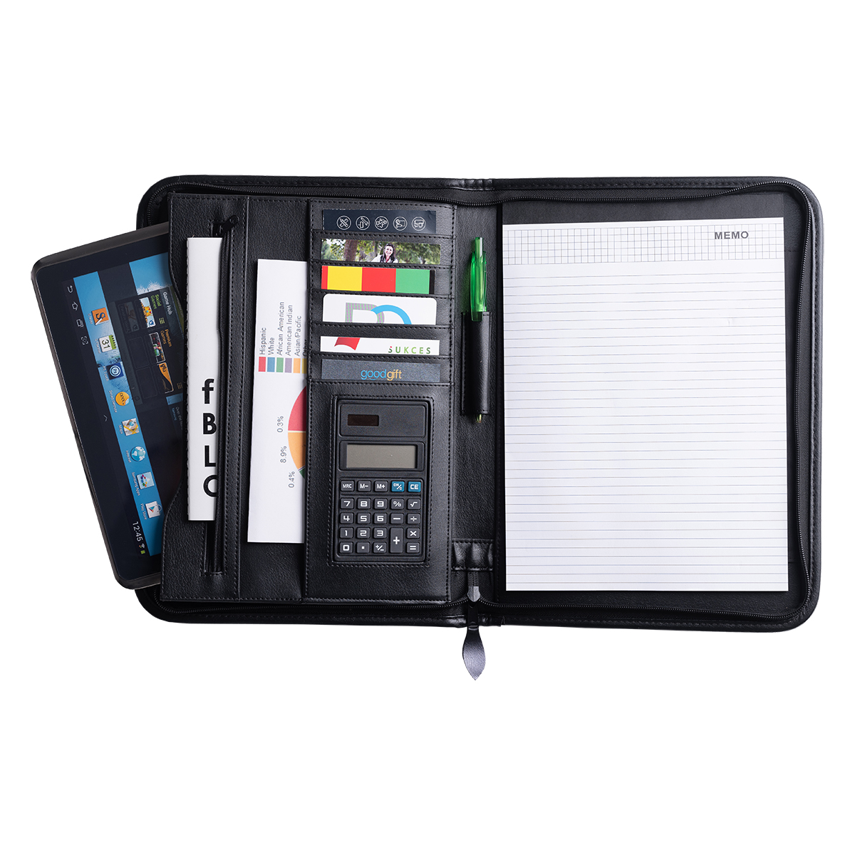 R91714.02.O - Teczka konferencyjna na zamek Solarino, czarny 