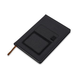 R64265 - Notes z kieszonką na telefon Irun, czarny 