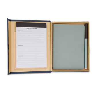 R73648 - Notes i planner w upominkowym pudełku Kampa, granatowy - druga jakość